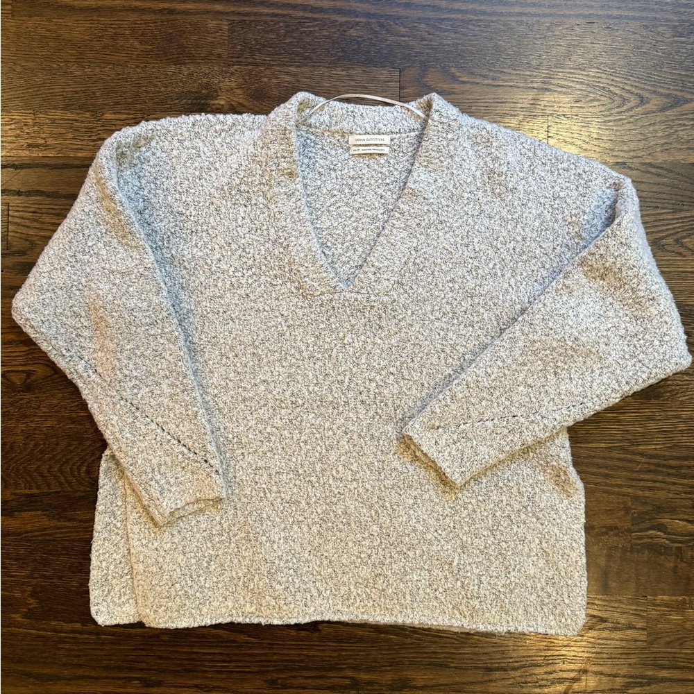 Gray fuzzy sweater
